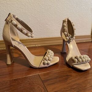 Ankle heels with Pom poms